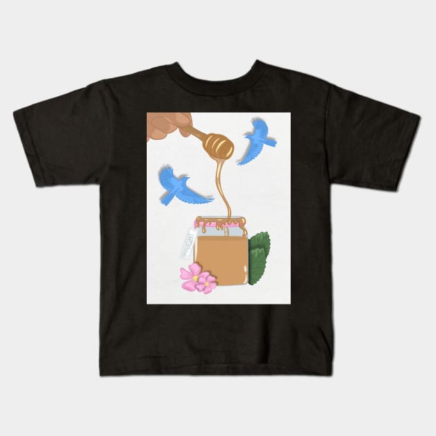 Bluebirds & A Jar of Honey | Daylight Kids T-Shirt by icantdrawfaces